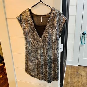 NWT Free People shattered glass mini dress